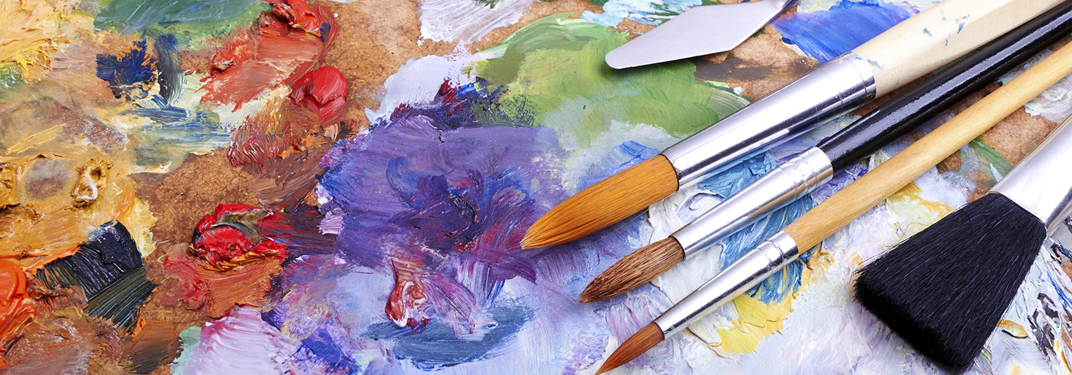 brushes and an artist's palette