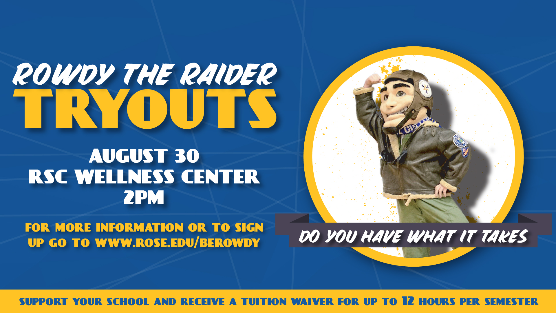 Rowdy the Raider Tryouts