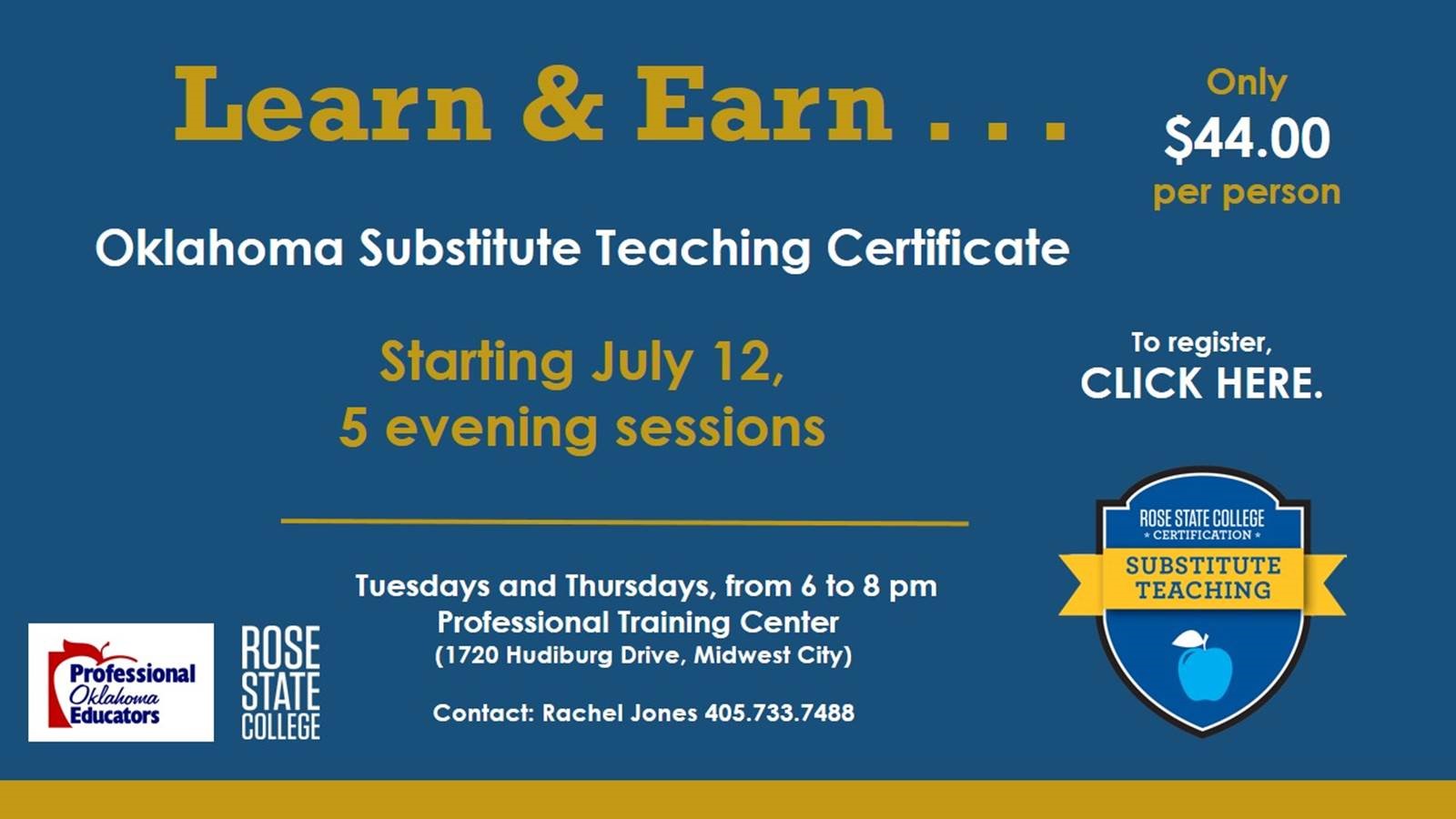Learn & Earn Oklahoma Substitute Teaching Certificate