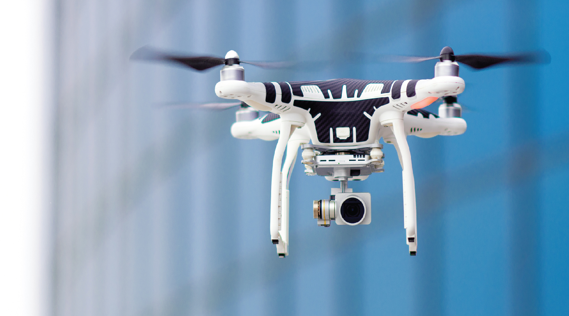 Drone flying in air during a drone mapping class