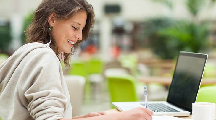 Student at computer