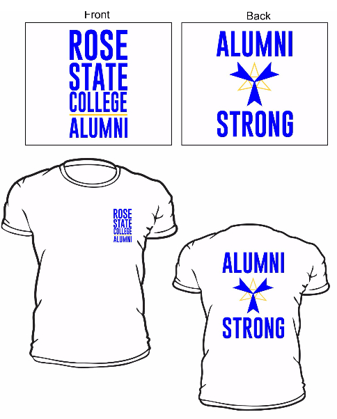 Shows front and back of Alumni Tshirt