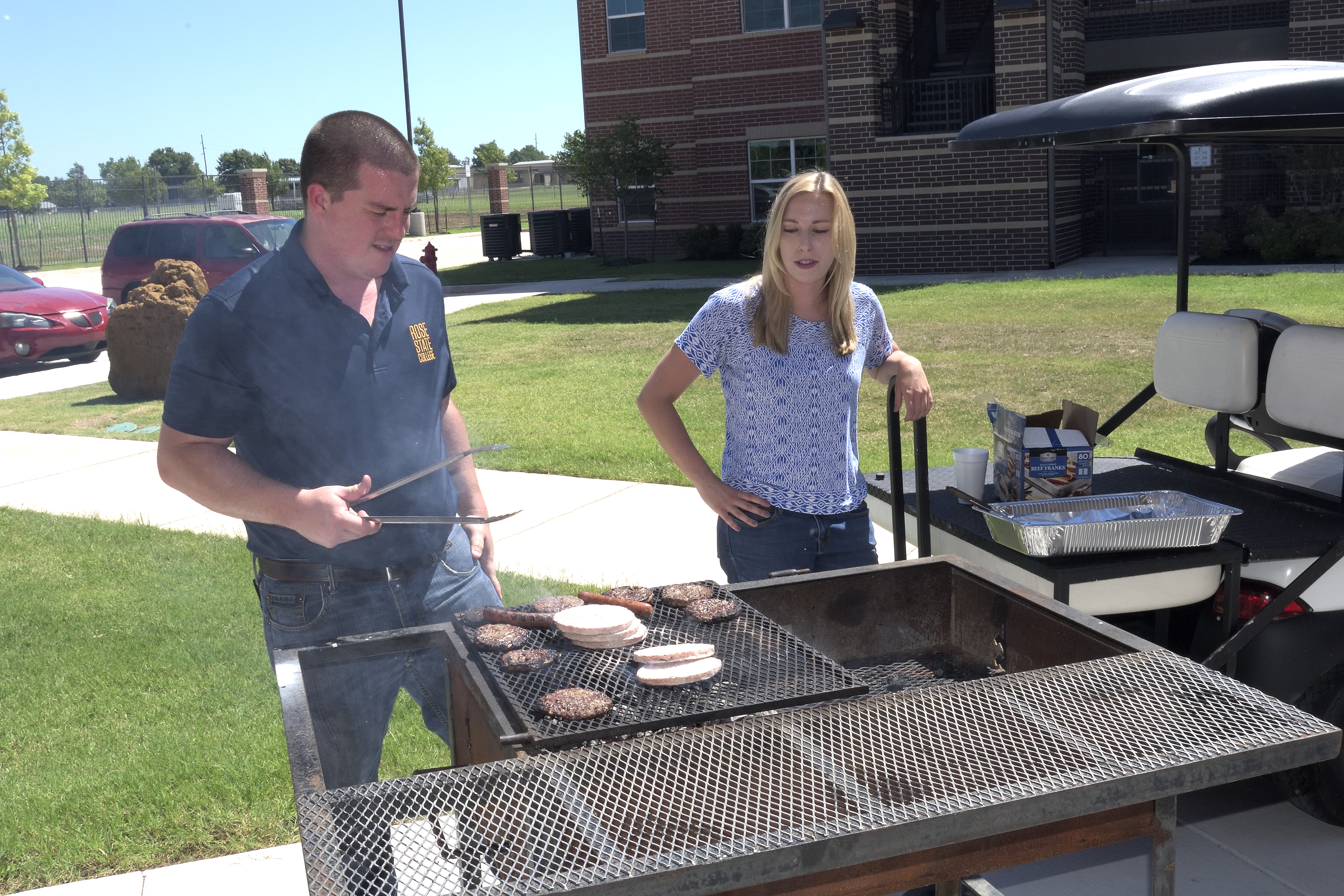 Students cooking out on the Student Housing Mall