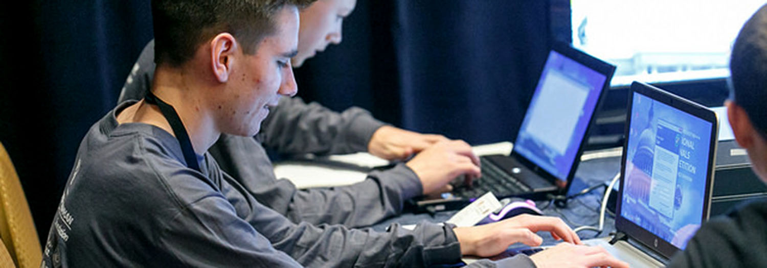 Students working at computers