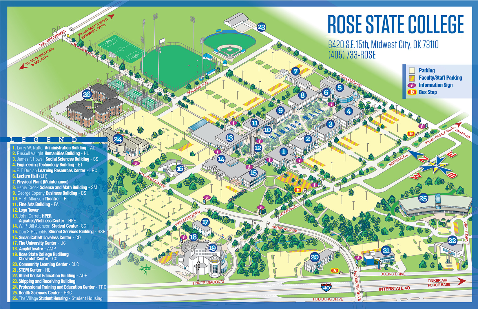 Rose State College Campus Map
